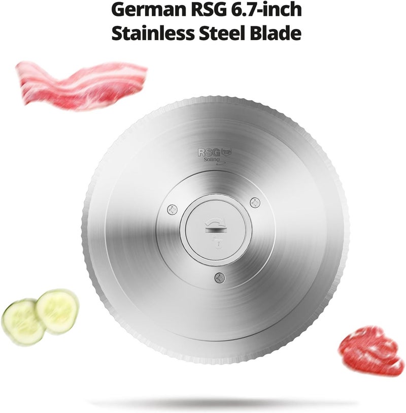 Cogace Foldable Meat Slicer, Electric Food Slicer with RSG 6.7" Stainless Steel Blade, Child Lock Protection, 0-20mm Adjustable Thickness, Food Slicer Machine for Meat Bread Cheese Fruits and Vegetables - Image 5